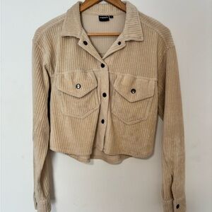 Tan Corduroy Button-Up Jacket